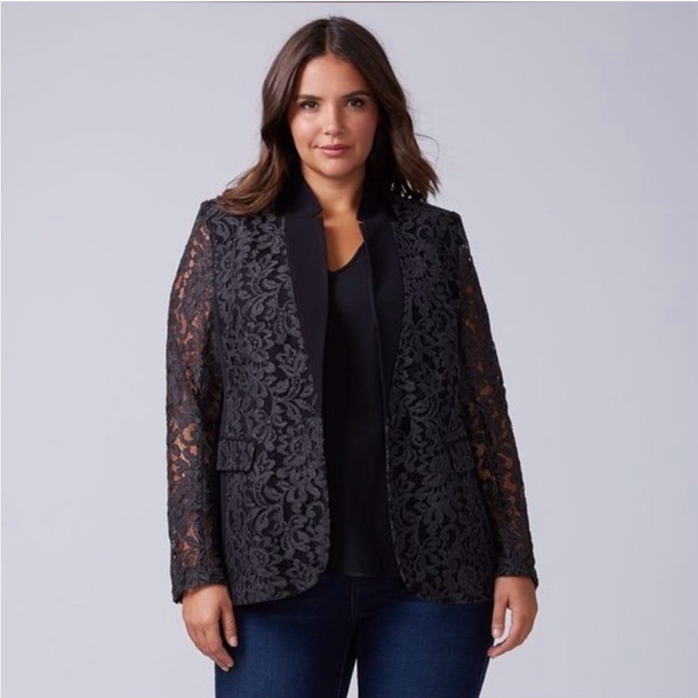 Lane Bryant The Bryant Blazer Lace Black Size 16